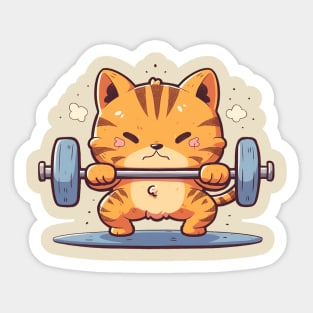 cat at gym Sticker